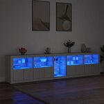 vidaXL Buffet avec lumières LED blanc 283x37x67 cm