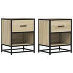 vidaXL Tables de chevet 2 Pièces chêne sonoma 40x31x50 cm bois ingénierie
