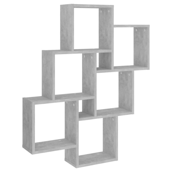 vidaXL Étagère murale cube Gris béton 78x15x93 cm Bois d’ingénierie