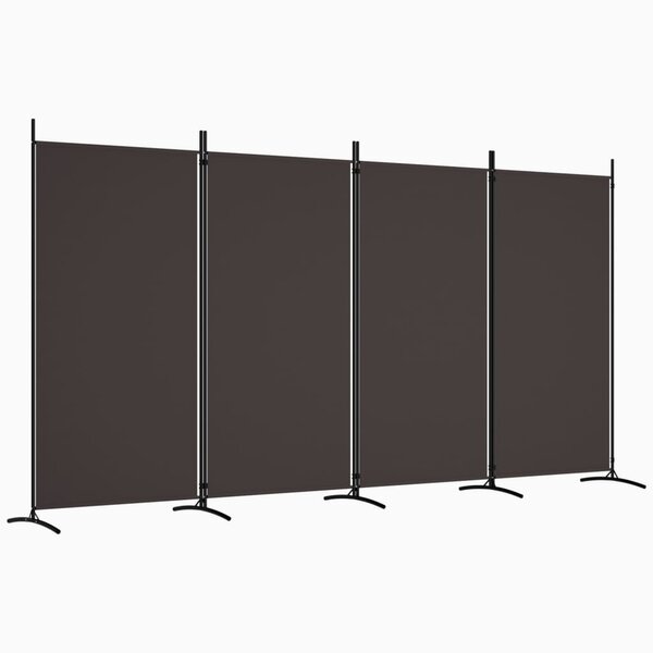 vidaXL Cloison de séparation 4 panneaux Marron 346x180 cm Tissu