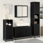 vidaXL Ensemble de mobilier de salle de bain 3 Pièces Chêne noir