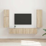vidaXL Ensemble meuble TV 4 Pièces Chêne Sonoma Bois d'ingénierie