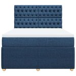 vidaXL Sommier à lattes de lit avec matelas Bleu 140x190 cm Tissu