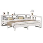 vidaXL Lit bibliothèque sans matelas blanc 200x200 cm bois pin massif