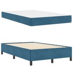 vidaXL Cadre de lit Bleu foncé et blanc 120 x 200 cm Velours