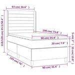vidaXL Sommier à lattes de lit et matelas Gris clair 90x190 cm Velours