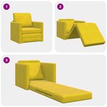 vidaXL Canapé-lit avec coussin Jaune foncé 74 x 77 x 81 cm Velours