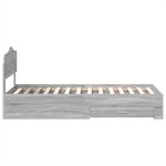 vidaXL Cadre de lit Gris Sonoma 90 x 190 cm Bois d'ingénierie