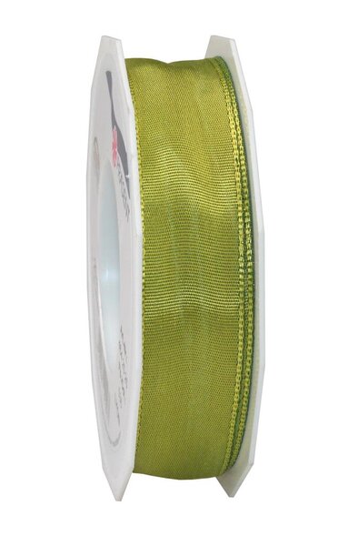 Ruban de soie acetat laitonné lyon 25-m-rouleau 25 mm vert-jaune