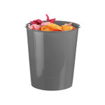 Corbeille à papier q-connect plastique résistant 16l 310x290mm coloris gris opaque