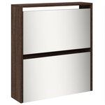 vidaXL Armoire à chaussures miroir 5niveaux Chêne marron 63x17x169 5cm