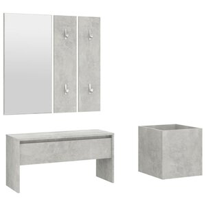 vidaXL Ensemble de meubles de couloir Gris béton Bois d'ingénierie