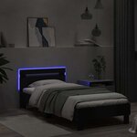vidaXL Cadre de lit sans matelas avec lumières LED noir 75x190 cm