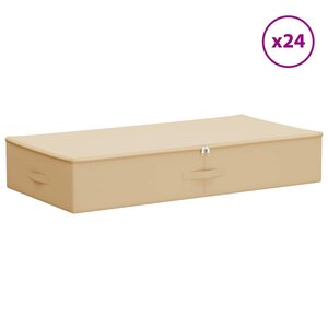 vidaXL Boîte de rangement 24 Pièces Crème 100 x 50 x 18 cm Tissu intissé