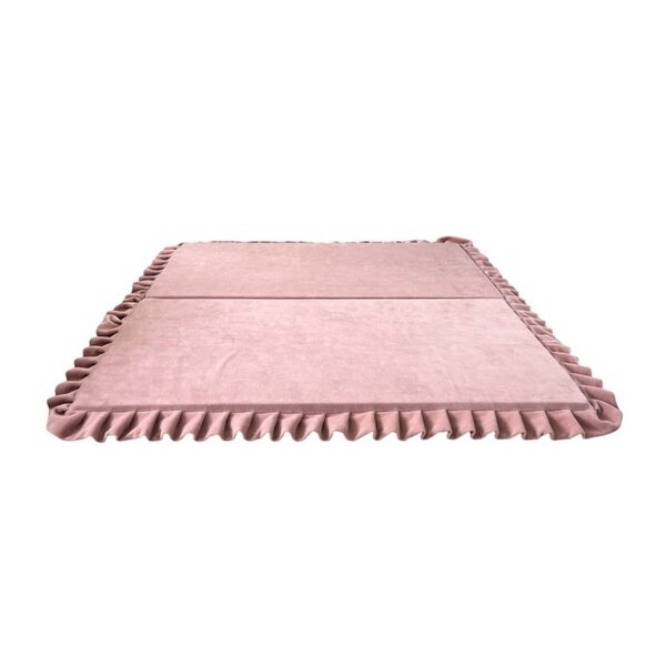 Tapis de jeu pliable en velours carré rose 105x105
