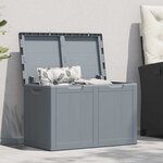 vidaXL Boîte de rangement de jardin 180 L Gris PP aspect bois