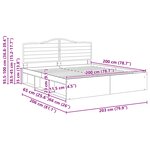 vidaXL Cadre de lit avec tête de lit Blanc 200 x 200 cm Pin massif