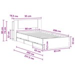 vidaXL Cadre de lit avec rangement Chêne Sonoma 80 x 200 cm
