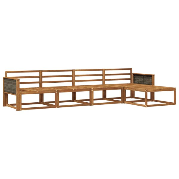 vidaXL Ensemble de canapés d'extérieur 5 Pièces Naturel