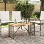vidaXL Table de jardin Gris et marron 80 x 40 x 40 cm polyrotin
