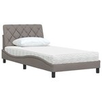 vidaXL Lit avec matelas taupe 100x200 cm tissu