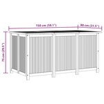 vidaXL Boîte de rangement de jardin 150x80x75 cm bois massif d'acacia