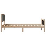 vidaXL Cadre de lit avec tête de lit marron et gris foncé 90 x 200 cm