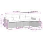 vidaXL Salon de jardin 5 Pièces avec coussins gris résine tressée