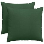 vidaXL Coussins de canapé 2 Pièces Vert foncé 50 x 50 cm