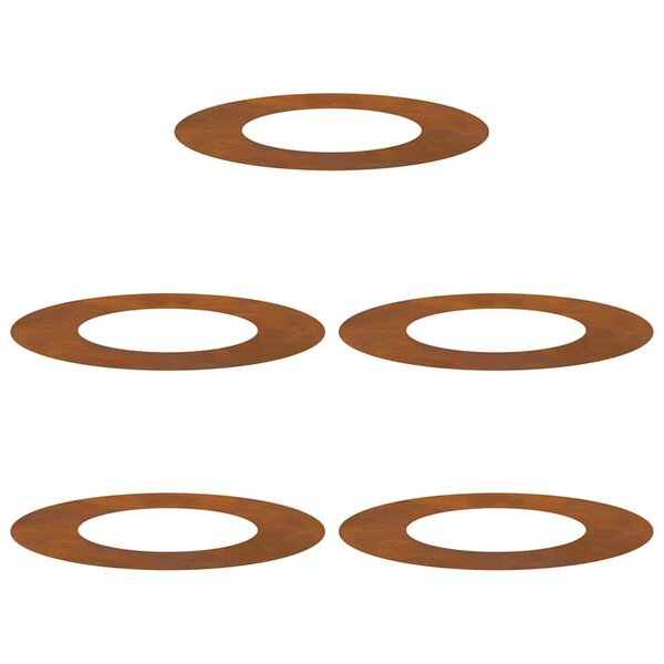 vidaXL Anneaux d'arbre plats 5 Pièces Marron Ø40 / 70 cm