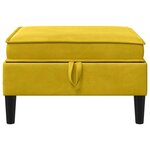 vidaXL Pouf avec Rangement Jaune Velours