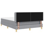 vidaXL Lit à ressorts avec matelas gris clair  140 x 200 cm  en tissu.