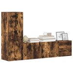 vidaXL Ensemble de meubles TV 3 Pièces Chêne fumé Bois d'ingénierie