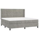 vidaXL Sommier à lattes de lit matelas et LED Gris clair 200x200 cm