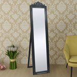 vidaXL Miroir sur pied Style baroque 160x40 cm Noir