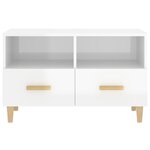vidaXL Meuble TV Blanc brillant 80x36x50 cm Bois d'ingénierie