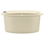 vidaXL Évier de cuisine Granit Seul lavabo Ovale Beige