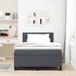 vidaXL Lit Box Spring avec matelas gris foncé 120x200 cm tissu en velours côtelé