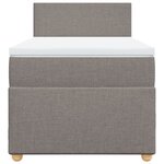vidaXL Sommier à lattes de lit avec matelas Taupe 100x200 cm Tissu