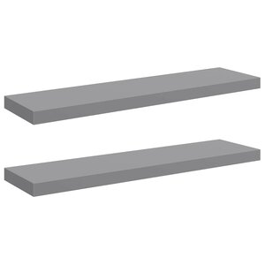 vidaXL Étagères murales flottantes 2 Pièces gris 90x23 5x3 8 cm MDF