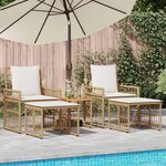 vidaXL Ensemble de meubles d'extérieur 5 Pièces Blanc Naturel et Crème