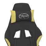 vidaXL Chaise de jeu de massage Noir et vert clair Tissu