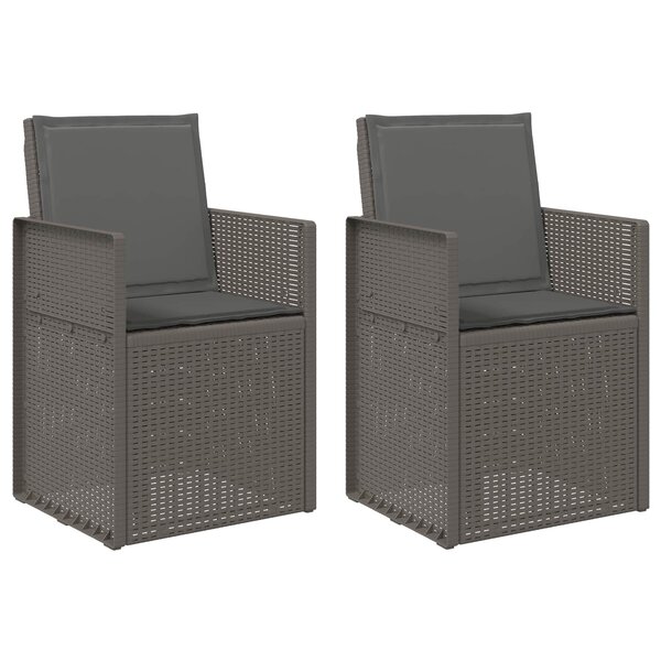 vidaXL Chaises de jardin salle à manger 2 Pièces Gris clair et anthracite