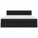 vidaXL Lit avec rangement et LED Noir 180 x 200 cm Cuir synthétique