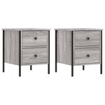vidaXL Tables de chevet 2 Pièces sonoma gris 40x42x50cm bois d'ingénierie