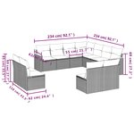 vidaXL Salon de jardin 11 Pièces avec coussins beige résine tressée