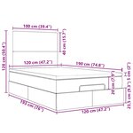 vidaXL Cadre de lit ottoman avec matelas gris foncé 120x190 cm velours