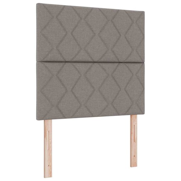 vidaXL Lit à ressorts avec matelas Taupe 120 x 190 cm tissu