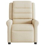 vidaXL Fauteuil inclinable Crème Tissu