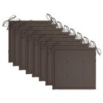 vidaXL Chaises de jardin avec coussins taupe lot de 8 Bois teck massif